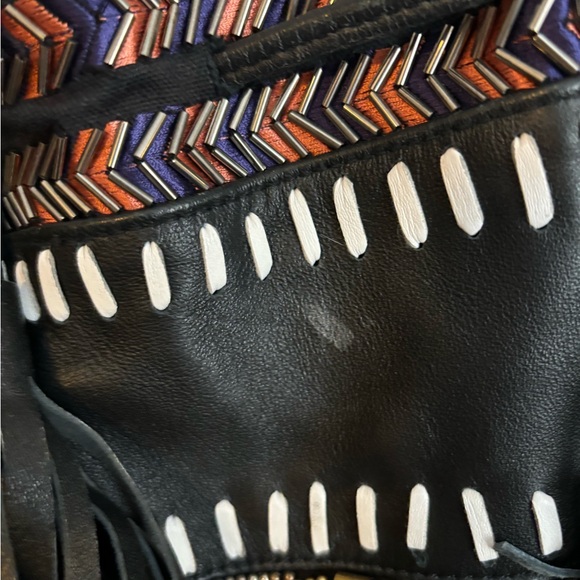 Anthropologie Black and Gold Embroidered Shoulder Bag - Picture 9 of 11